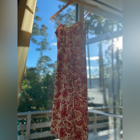 JESSICA SIMPSON Dress Paisley Floral Flowy Spaghetti Strap Lightweight Small Red - Picture 5 of 10